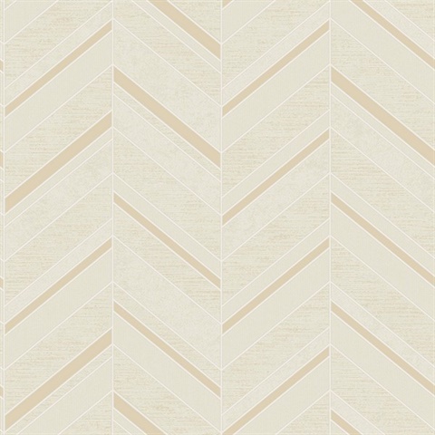 Punta Mita Cream Chevron Wallpaper