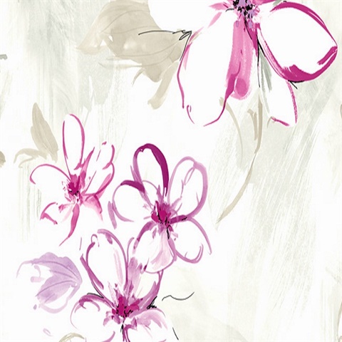 Purple and Grey Monet Floral