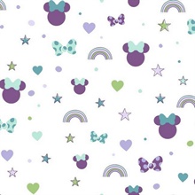 Purple Disney Minnie Mouse Rainbow Wallpaper