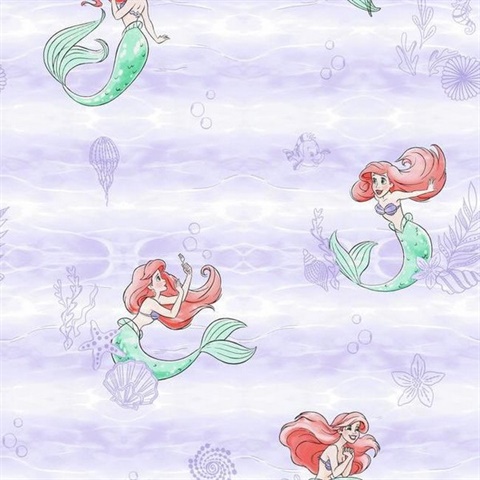 Purple Disney The Little Mermaid Swim Wallpaper