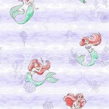 Purple Disney The Little Mermaid Swim Wallpaper