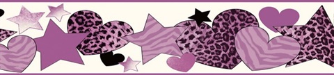 Purple Diva Purple Cheetah Hearts Stars Border