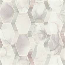 Purple Earthbound Marble Watercolor Hexagon Geo Wallpaper