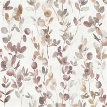 Purple Joyful Eucalyptus Watercolor Leaf  Wallpaper