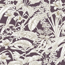 Purple Orchid Conservatory Toile Wallpaper