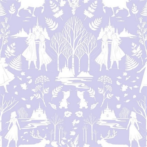 Purple Purple Glitter Disney Frozen 2 Nordic Wallpaper Wallpaper