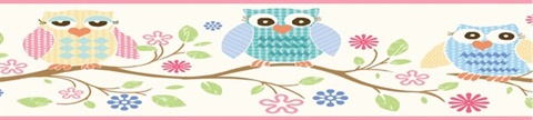 Purple Winnie Pink Wise Owlets Trail Border