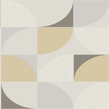 Quarter Circles Color Metallic Coconut & Toffee Wallpaper