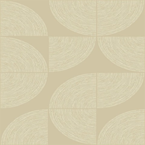 Quarter Circles Mono Metallic Camel Wallpaper