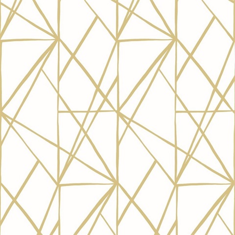 Quartz Geo Geometric Metallic Gold Peel and Stick Wallpaper