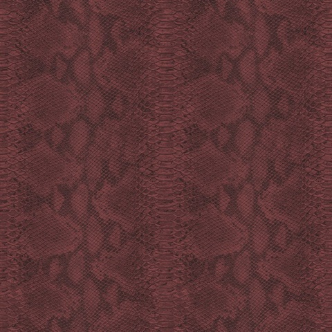 Queensbridge 27 Dark Red Snakeskin Wallpaper