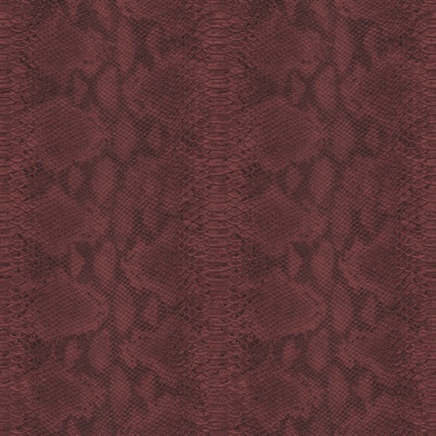 Queensbridge 27 Dark Red Snakeskin Wallpaper