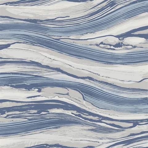 Queensmead Blue Modern Stone Wallpaper