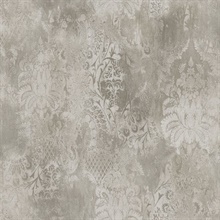 Queensmill 27 Parmesan Faded Damask Wallpaper