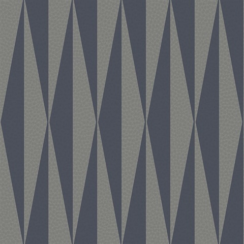 Queensway 27 Dark Blue Geometric on Leather Wallpaper