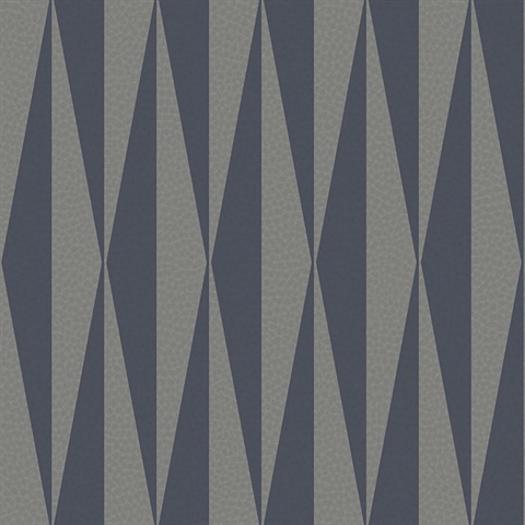 Queensway 27 Dark Blue Geometric on Leather Wallpaper