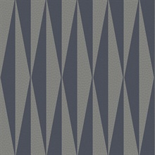 Queensway 27 Dark Blue Geometric on Leather Wallpaper