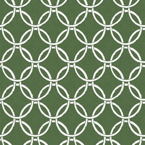 Quelala Green Ring Ogee Wallpaper