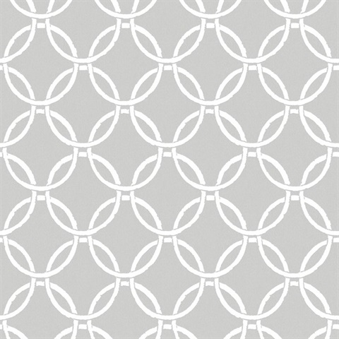 Quelala Grey Ring Ogee Wallpaper