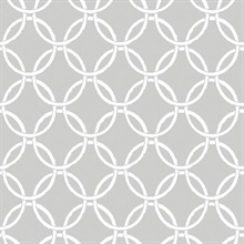Quelala Grey Ring Ogee Wallpaper