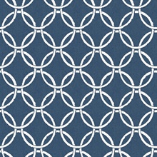 Quelala Navy Blue Ring Ogee Wallpaper