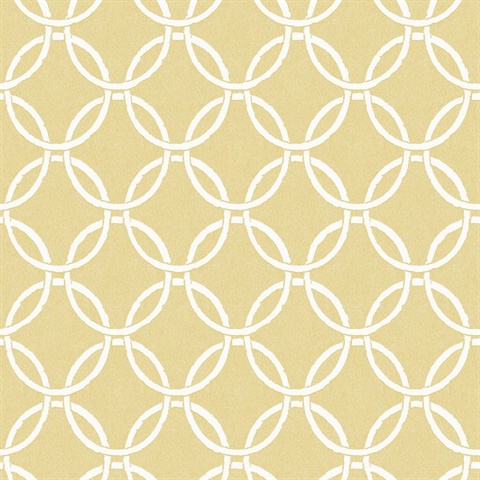 Quelala Yellow Ring Ogee Wallpaper