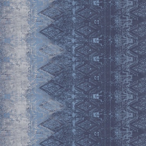Questex Navaho Indigo Commercial Wallpaper