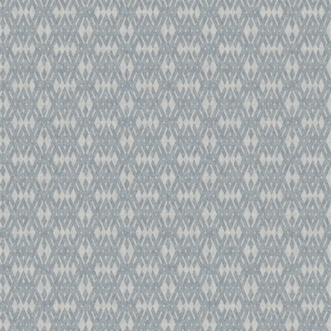 Radcliffe Slate Blue Diamond Motif Wallpaper