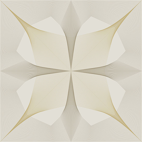 Radius Gold On White Abstract Geometric Wallpaper