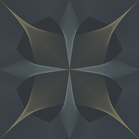 Radius Metallic On Navy Blue Abstract Geometric Wallpaper