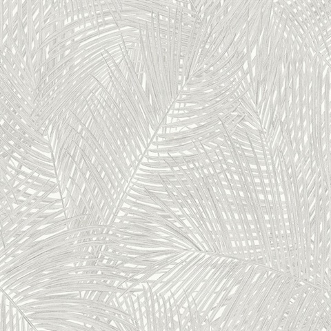 2979-37371-3 | Raina Light Grey Tropical Palm Leaves Wallpaper