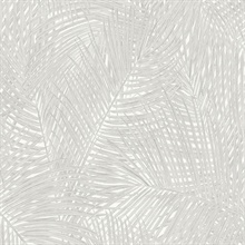 Raina Light Grey Tropical Palm Leaves Wallpaper