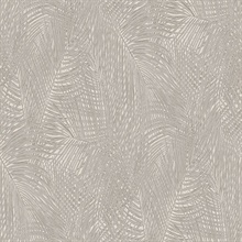 Raina Taupe Tropical Palm Leaves Wallpaper