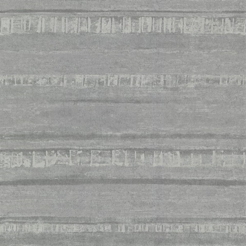 Rakasa Pewter Weathered Horizontal Stripe Wallpaper