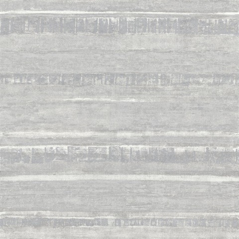 Rakasa Silver Weathered Horizontal Stripe Wallpaper