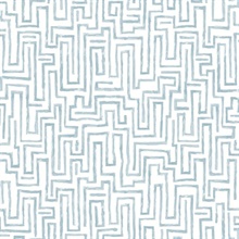 Ramble Blue Geometric Labyrinth Wallpaper