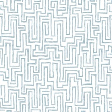 Ramble Blue Geometric Labyrinth Wallpaper