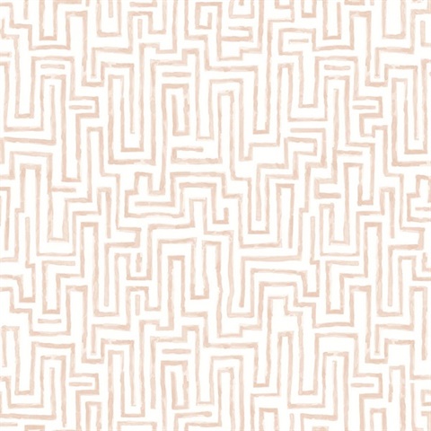 Ramble Blush Geometric Labyrinth Wallpaper