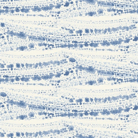 Rannell Navy Abstract Scallop Watercolor Pain Texture Wallpaper