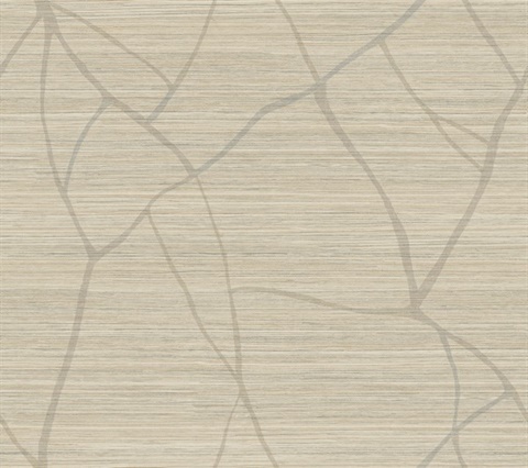 Raska Camel Geometric Weave Wallpaper