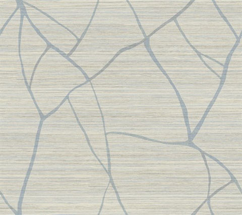 Raska Smokey Blue Geometric Weave Wallpaper