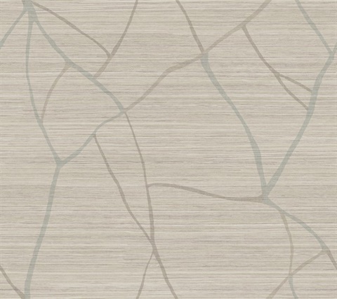 Raska Taupe Geometric Weave Wallpaper