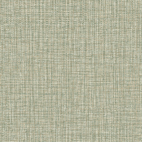 Rattan Green Linen Textured Wallpaper