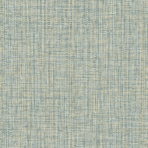 Rattan Teal Linen Textured Wallpaper