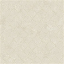 Rauta Pearl Distressed Hexagon Foil Wallpaper