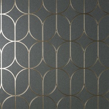 Raye Charcoal Rosco Trellis Wallpaper