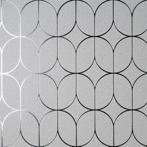 Raye Silver Rosco Trellis Wallpaper