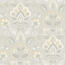 Rayleigh Grey Floral Damask Wallpaper