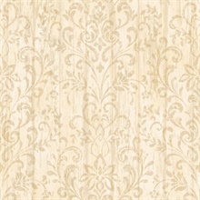 Reba Peach Country Faux Wood Wallpaper