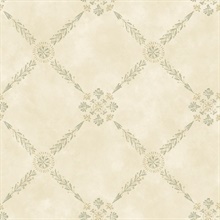 Rebecca Cream Trellis Criss Cross Wallpaper